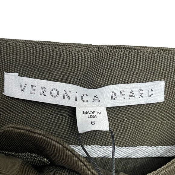 Veronica Beard Army Green Field Cargo Pants Size 6 Cuffed Cropped Patch Pockets - Picture 11 of 11